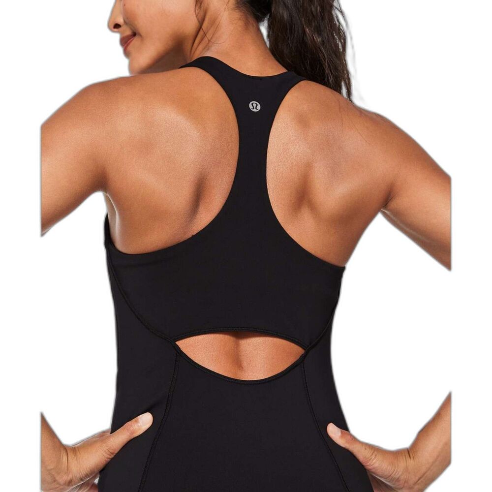 Lululemon Women's In Training Tank Black Luxtreme Built In Bra Racerback 6